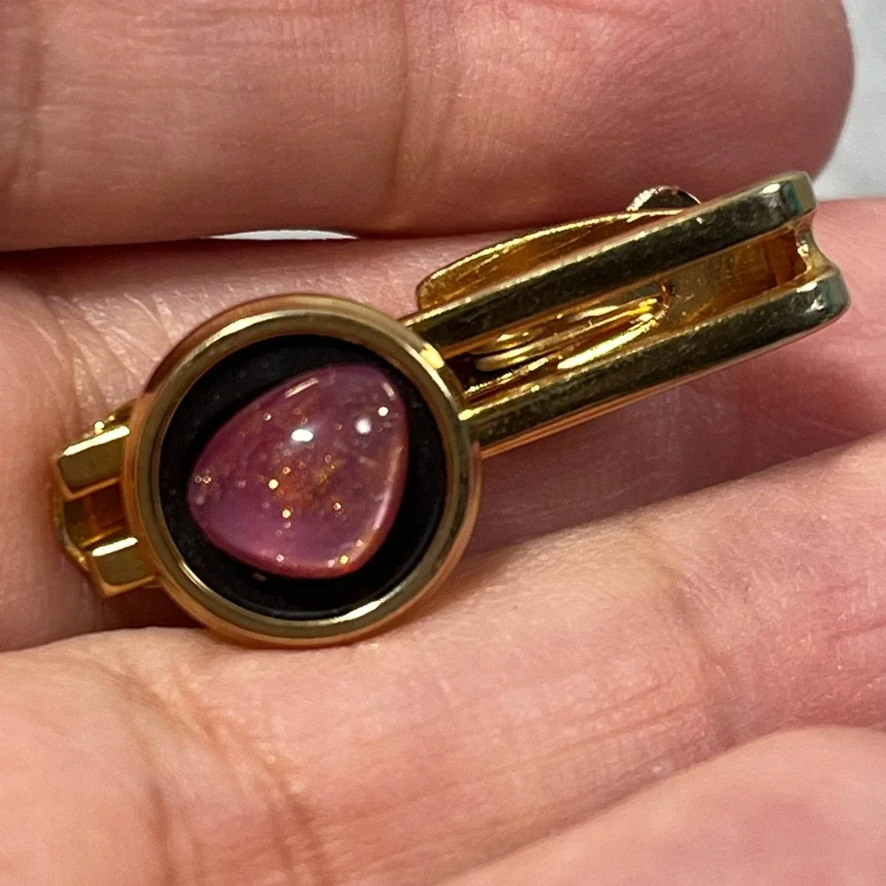 Vtg Hickok Dragons Breath Cufflinks Tie Tack Gold Tone USA Elegant Sophisticated